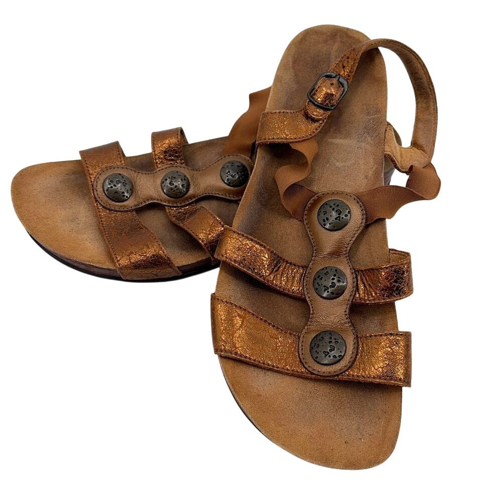 SAS Tripad Comfort Sandals Sz 10M Bronze Strappy Made USA Walking Boho Travel